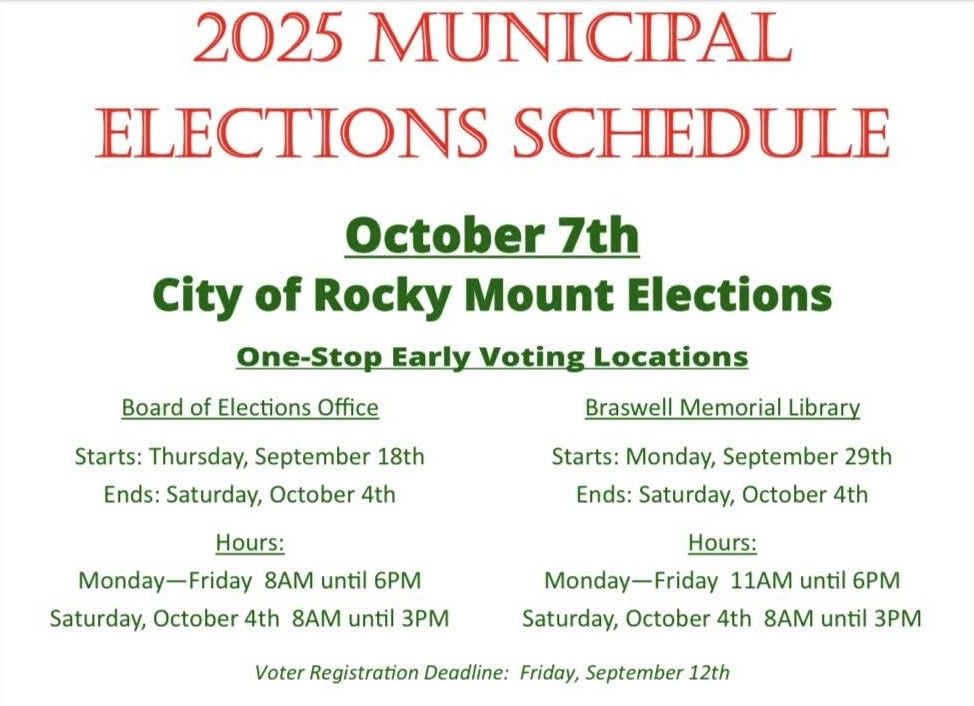 Early Voting Starts Thursday, Sept 18th | Election Day is Tuesday, Oct 7